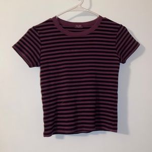 Maroon and black striped shirt